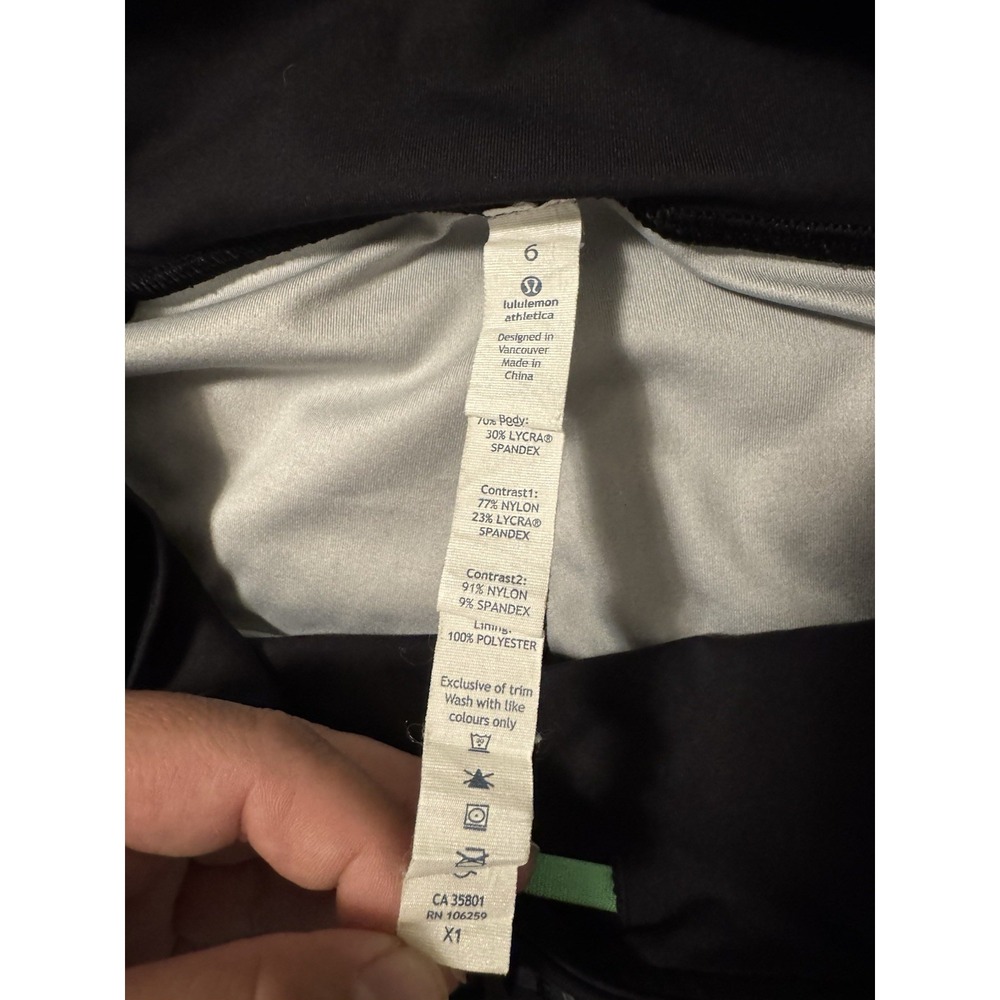 Lululemon Run Inspire Crop II Leggings Gray Black size 6 - Picture 6 of 7
